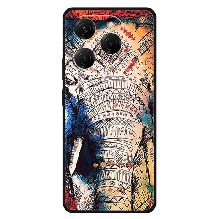 For TECNO Spark 20 Pro Case Pattern Slim Shockproof Back TPU Cover - Long-Nosed Elephant