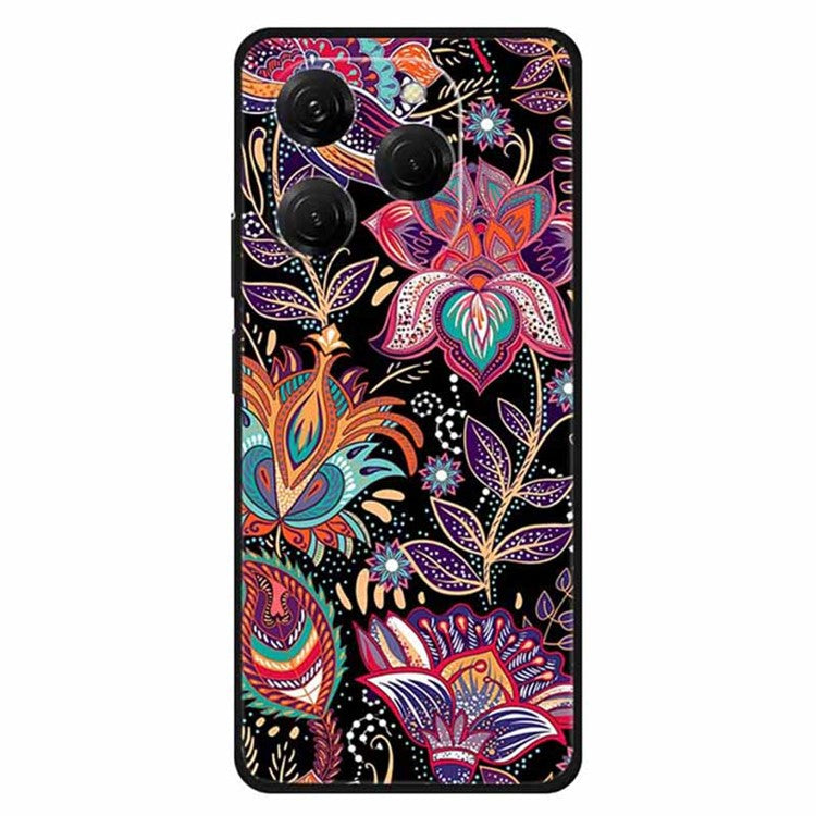 For TECNO Spark 20 Pro Case Pattern Slim Shockproof Back TPU Cover - Purple Leaf Flower