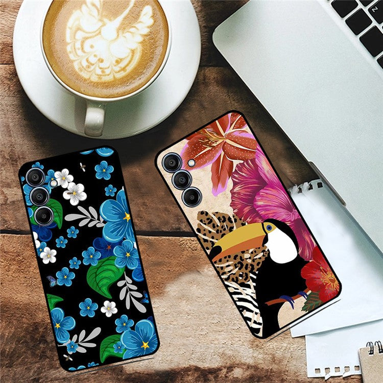 For Samsung Galaxy F15 5G / M15 5G Case Trendy Design TPU Phone Cover - Black / Rose