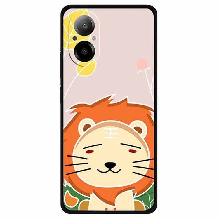 For Realme C67 4G Case Anti-scratch Pattern Printing Soft TPU Phone Cover - Majestic Lion