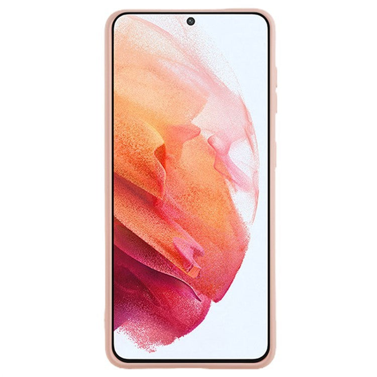 WANLONFENG RB1 Series For Samsung Galaxy S21+ 5G Case Slim TPU Phone Cover with Screen Film, Lanyard - Pink