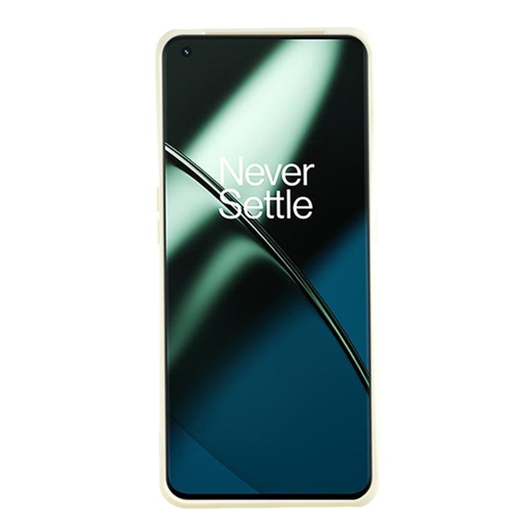 WANLONFENG RB1 Series For OnePlus 11 5G TPU Phone Case with Tempered Glass Film+Lanyard - White