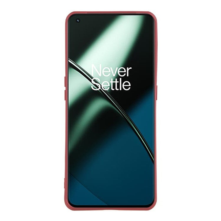 WANLONFENG RB1 Series For OnePlus 11 5G TPU Phone Case with Tempered Glass Film+Lanyard - Hawthorn Red