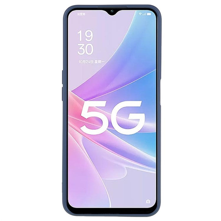 WANLONFENG RB1 Series For Oppo A58 5G TPU Phone Case Screen Film+Lanyard 3-in-1 - Lavender Grey