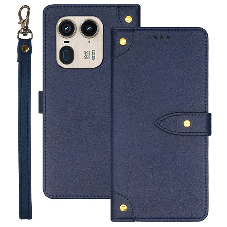 IDEWEI For Motorola Edge 50 Ultra 5G / Moto X50 Ultra 5G Case Flip Leather Phone Cover with Card Slots - Blue