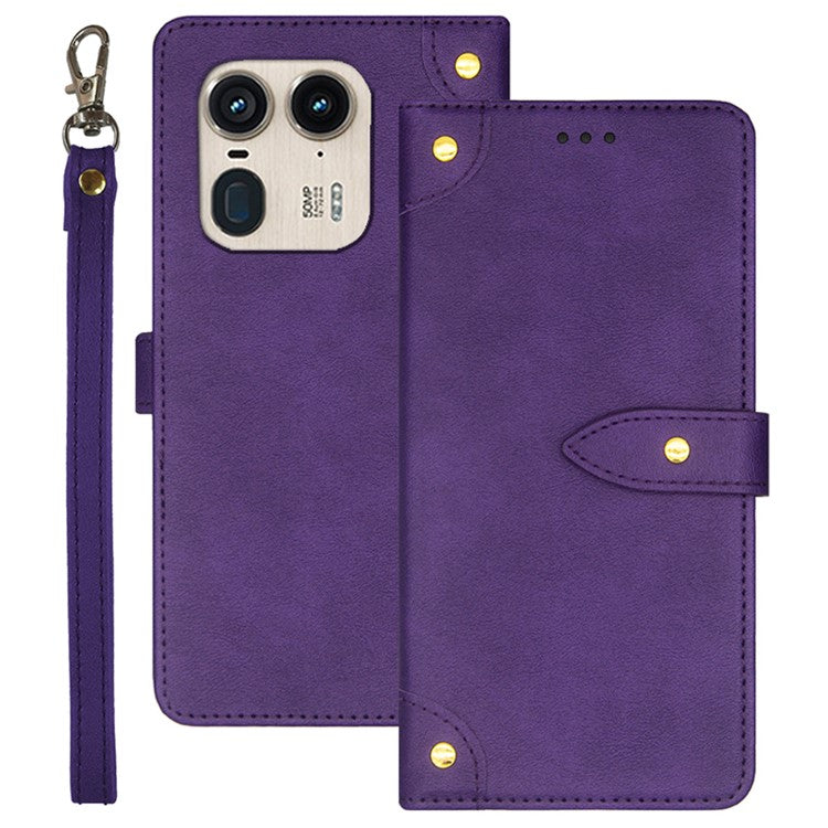 IDEWEI For Motorola Edge 50 Ultra 5G / Moto X50 Ultra 5G Case Flip Leather Phone Cover with Card Slots - Purple