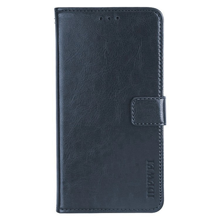 IDEWEI For Motorola Edge 50 Ultra 5G / Moto X50 Ultra 5G Leather Case Phone Wallet Cover Crazy Horse Texture - Dark Blue