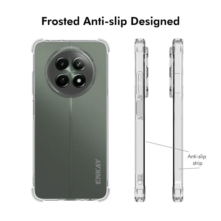 ENKAY HAT PRINCE For Realme 12 5G Case Non-Slip Clear TPU Phone Cover Corners Protection