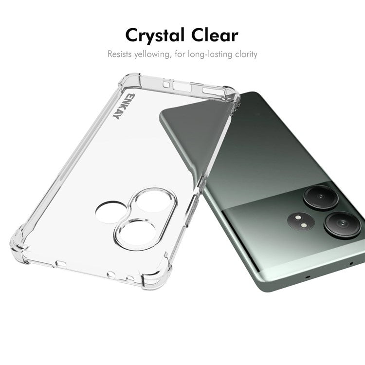 ENKAY HAT PRINCE For Realme GT Neo6 SE 5G Case Non-Slip Side Edge TPU Clear Phone Cover