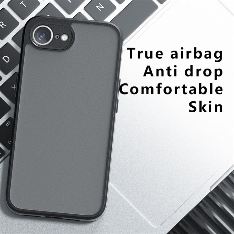 For iPhone 16e Wholesale Case Skin-Touch TPU+PC Matte Phone Shell, Transparent Black