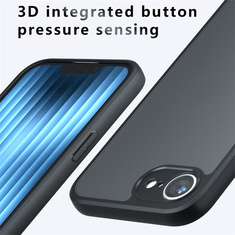 For iPhone 16e Wholesale Case Skin-Touch TPU+PC Matte Phone Shell, Transparent Black