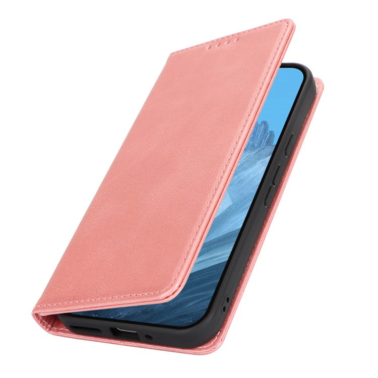 For Google Pixel 9 / Pixel 9 Pro Case PU Leather Wallet Magnetic Closing Phone Cover - Rose Gold