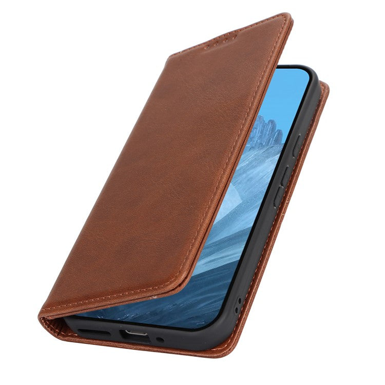For Google Pixel 9 / Pixel 9 Pro Case PU Leather Wallet Magnetic Closing Phone Cover - Dark Brown