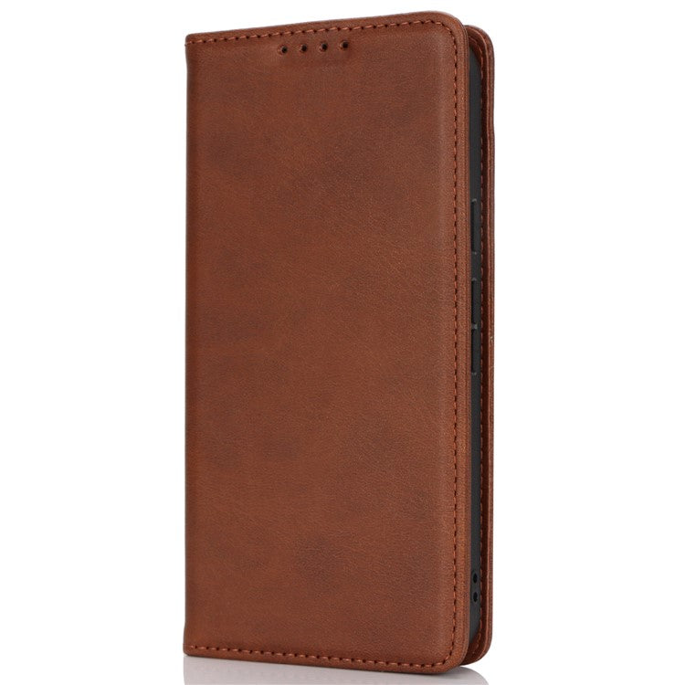 For Google Pixel 9 / Pixel 9 Pro Case PU Leather Wallet Magnetic Closing Phone Cover - Dark Brown
