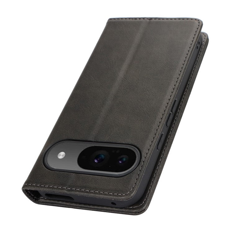 For Google Pixel 9 / Pixel 9 Pro Case PU Leather Wallet Magnetic Closing Phone Cover - Black