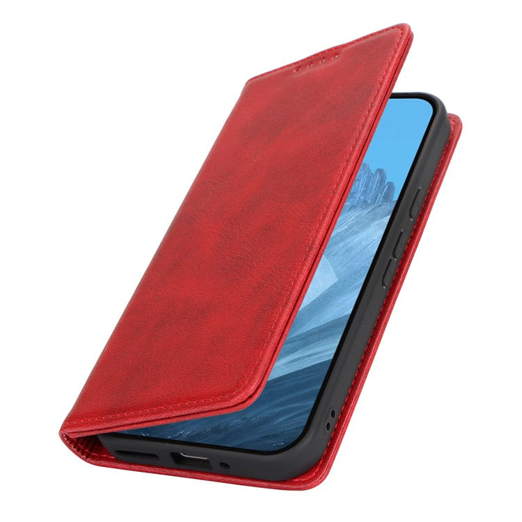 For Google Pixel 9 / Pixel 9 Pro Case PU Leather Wallet Magnetic Closing Phone Cover - Red