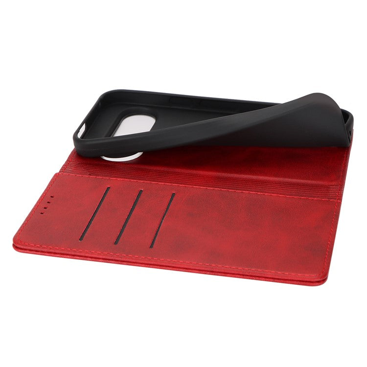 For Google Pixel 9 / Pixel 9 Pro Case PU Leather Wallet Magnetic Closing Phone Cover - Red