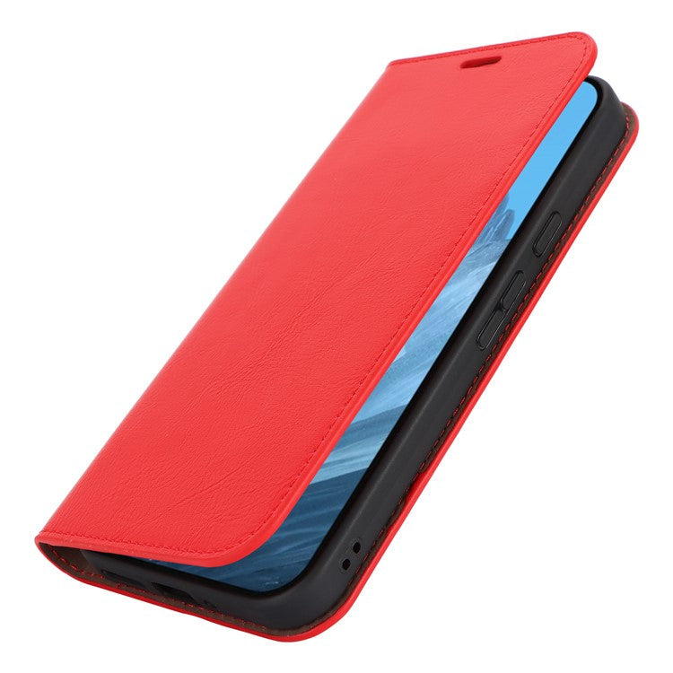 For Google Pixel 9 / 9 Pro Case Crazy Horse Texture Split Leather Wallet Phone Cover - Red