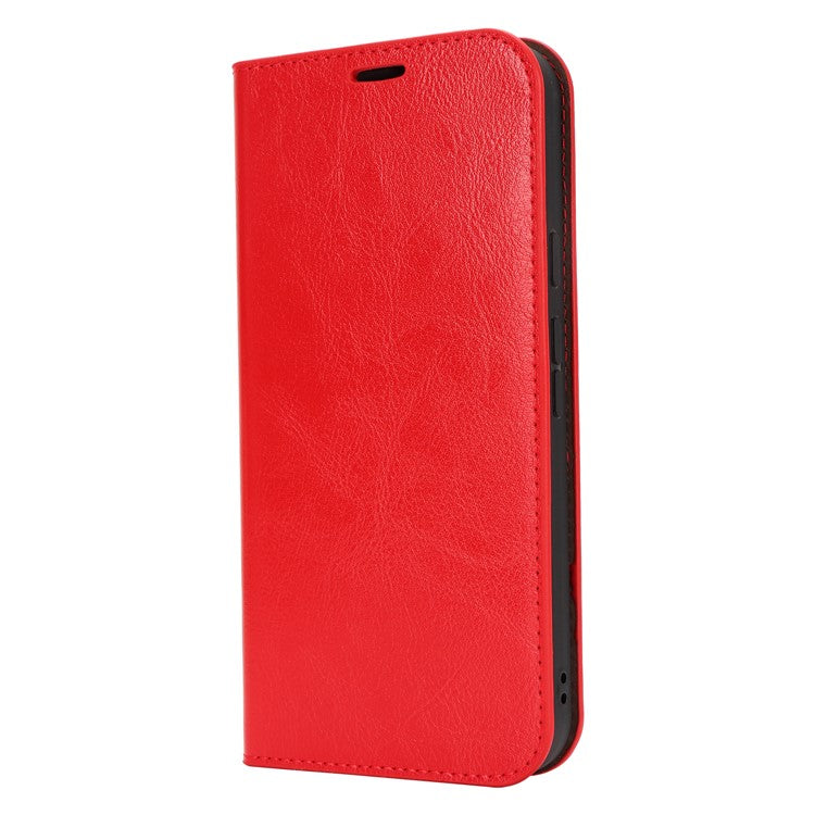 For Google Pixel 9 / 9 Pro Case Crazy Horse Texture Split Leather Wallet Phone Cover - Red