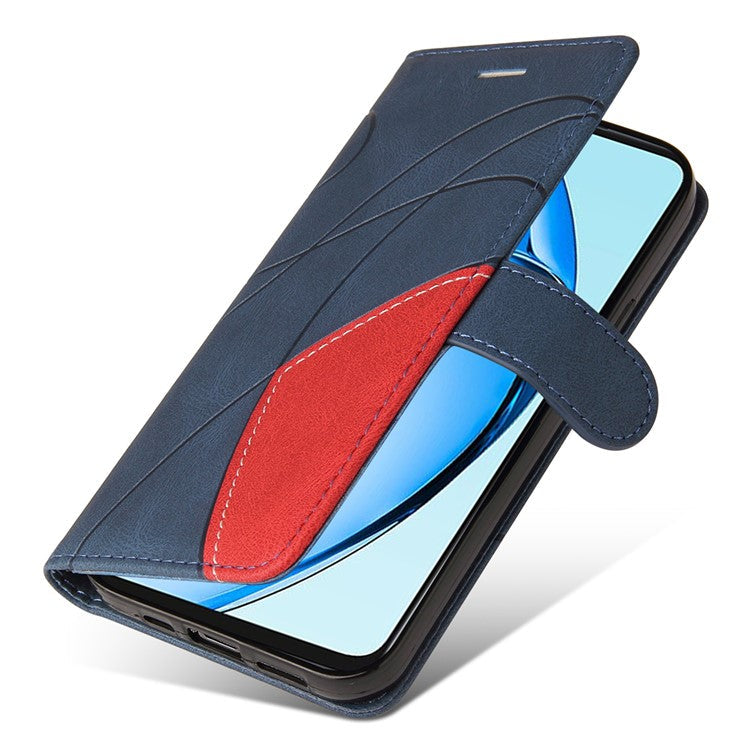KT Leather Series-1 For Oppo A60 4G Case Wallet Color Splicing Leather Phone Cover - Blue