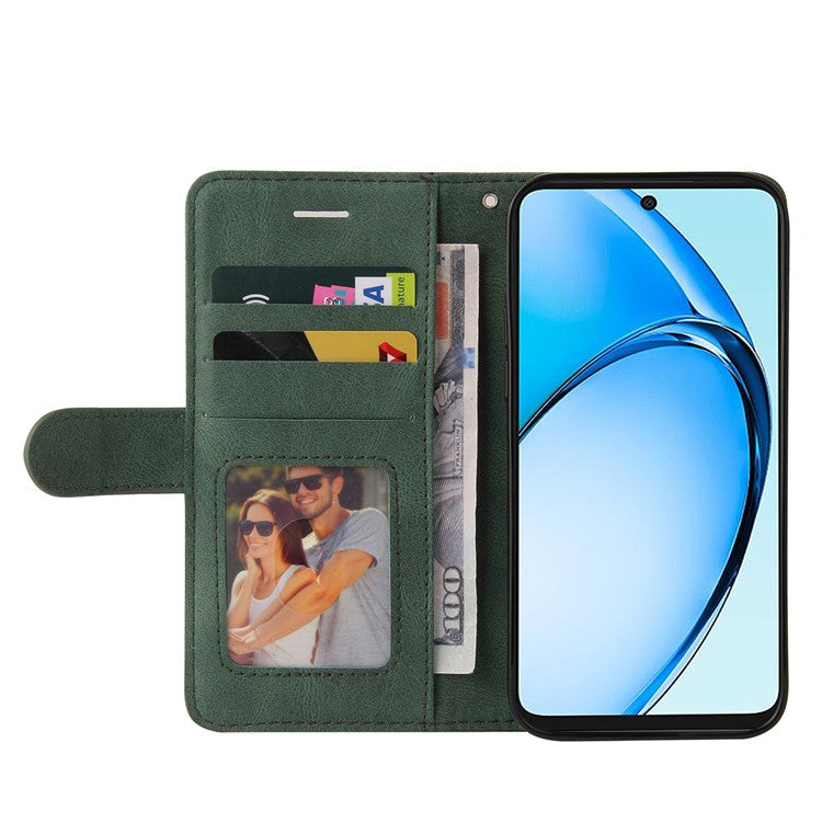 KT Leather Series-1 For Oppo A60 4G Case Wallet Color Splicing Leather Phone Cover - Green