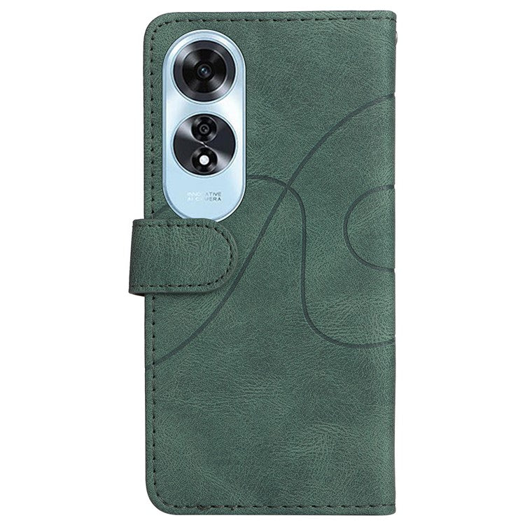 KT Leather Series-1 For Oppo A60 4G Case Wallet Color Splicing Leather Phone Cover - Green