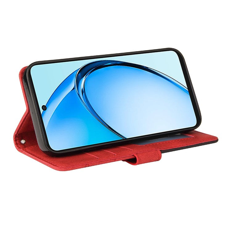 KT Leather Series-1 For Oppo A60 4G Case Wallet Color Splicing Leather Phone Cover - Red