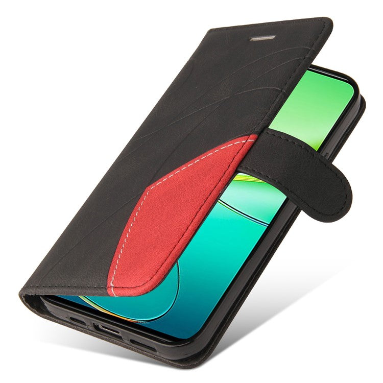 KT Leather Series-1 For vivo Y38 5G / Y200i 5G / T3x Case Wallet Dual Color Phone Leather Cover - Black