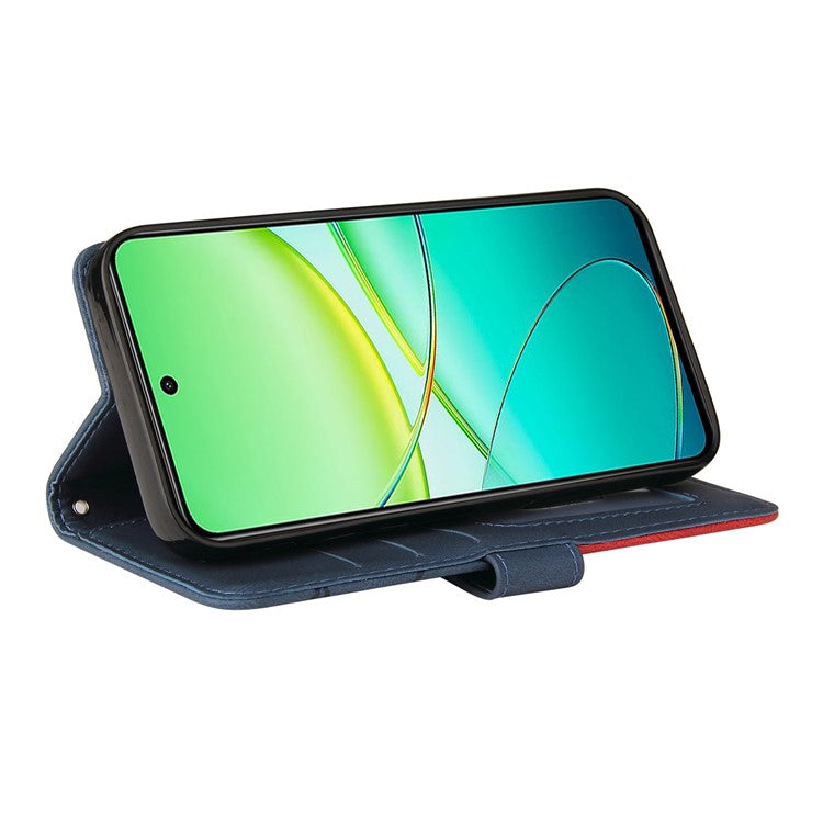 KT Leather Series-1 For vivo Y38 5G / Y200i 5G / T3x Case Wallet Dual Color Phone Leather Cover - Blue