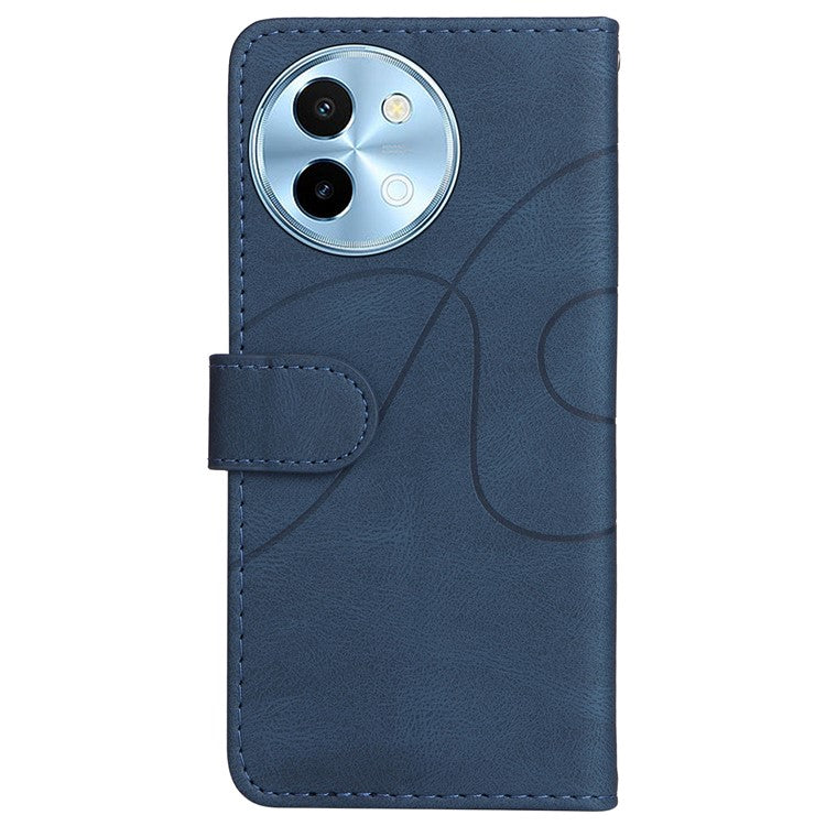 KT Leather Series-1 For vivo Y38 5G / Y200i 5G / T3x Case Wallet Dual Color Phone Leather Cover - Blue