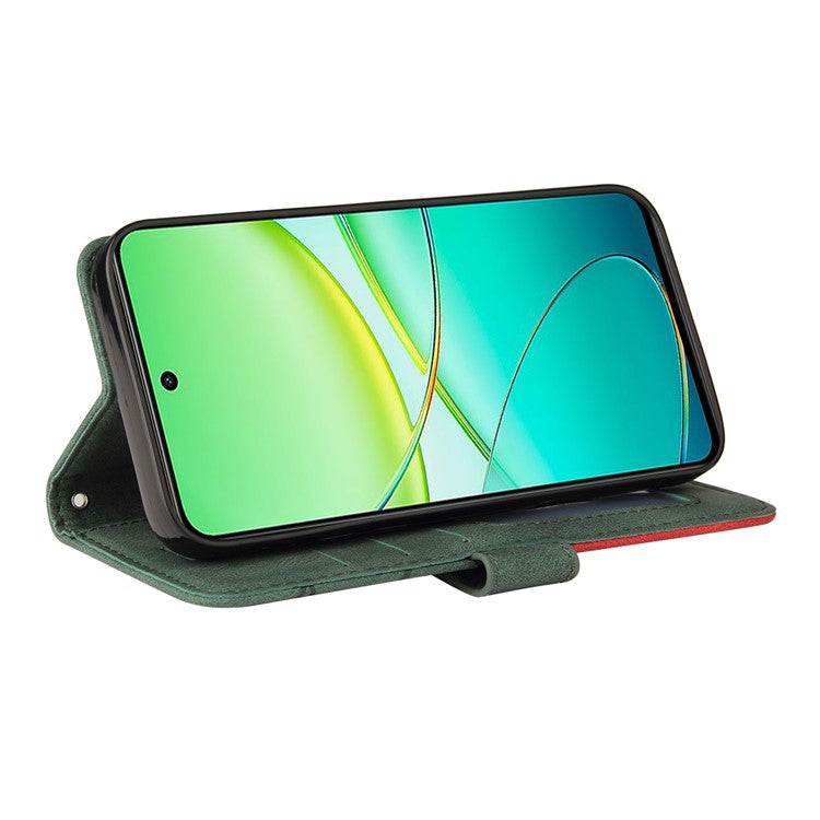 KT Leather Series-1 For vivo Y38 5G / Y200i 5G / T3x Case Wallet Dual Color Phone Leather Cover - Green