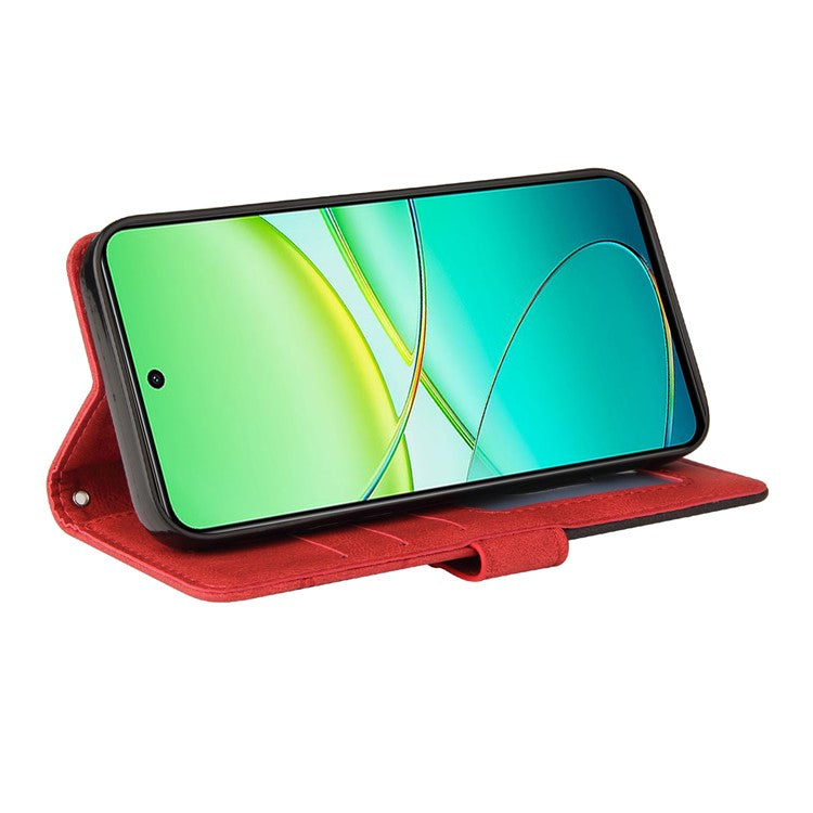 KT Leather Series-1 For vivo Y38 5G / Y200i 5G / T3x Case Wallet Dual Color Phone Leather Cover - Red