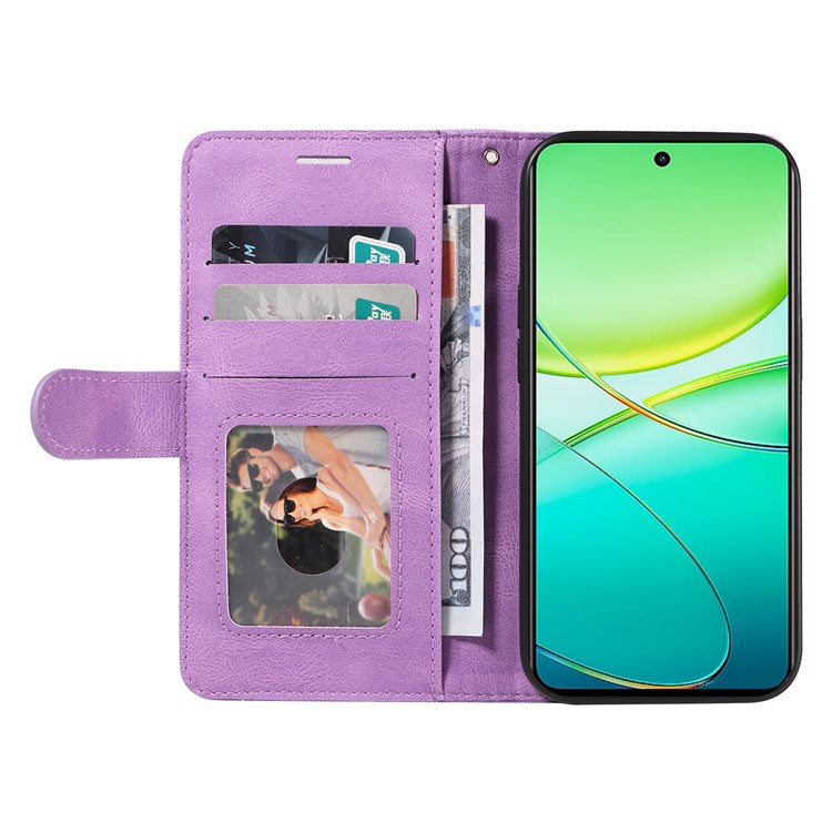 KT Leather Series-1 For vivo Y38 5G / Y200i 5G / T3x Case Wallet Dual Color Phone Leather Cover - Light Purple