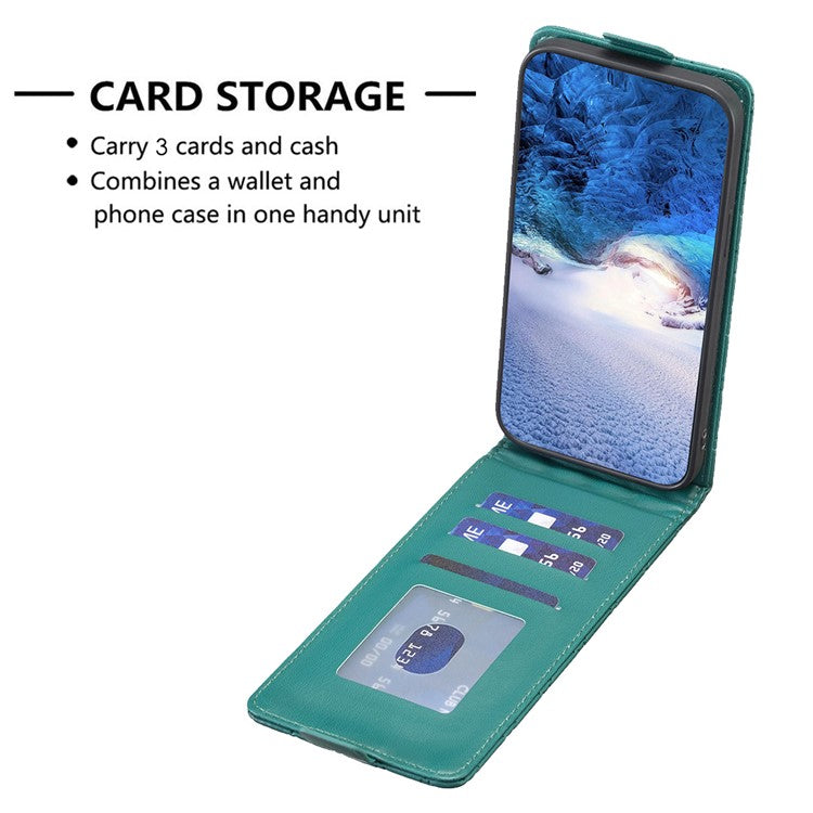 BF30 For iPhone 16 Pro Case Vertical Flip Card Slots Leather Phone Cover - Green