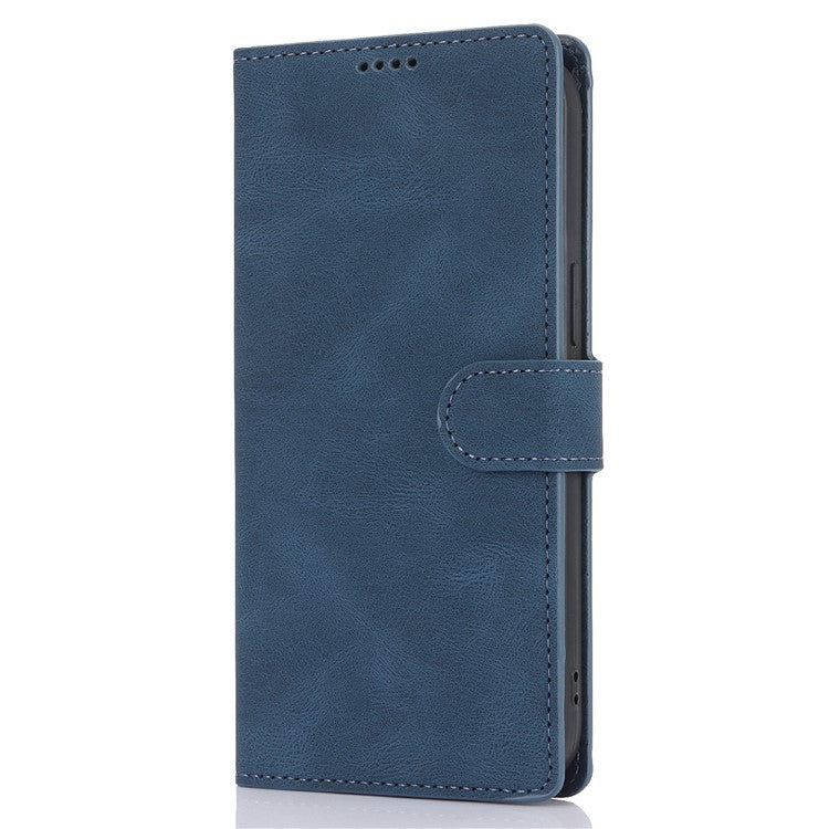 For iPhone 16 Plus Case PU Leather Wallet Phone Cover with Hand Strap - Blue