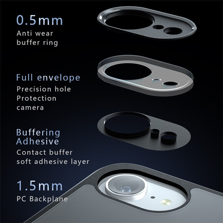 For iPhone 16e Crystal Clear Case Anti-Drop TPU Frame PC Phone Cover