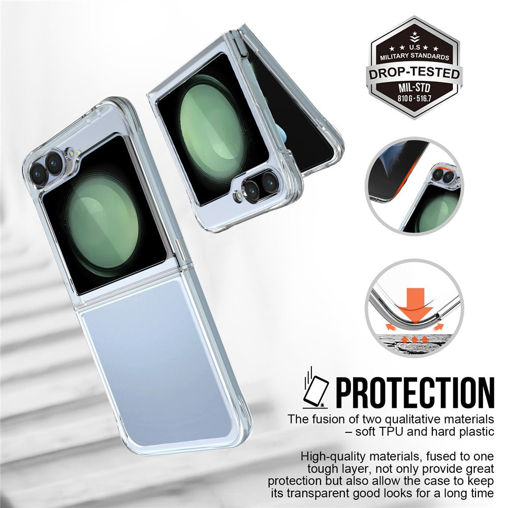 For Samsung Galaxy Z Flip7 FE 5G / Z Flip6 5G Clear Case Anti-Drop PC + TPU Phone Cover