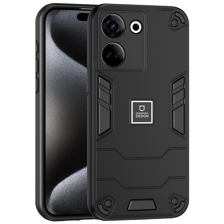 For TECNO Camon 20 Pro 4G Case PC+TPU Drop-Proof Protective Phone Cover - Black