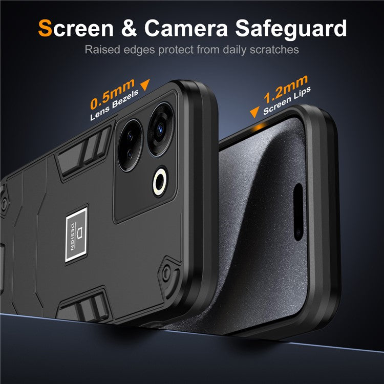 For TECNO Camon 20 Pro 4G Case PC+TPU Drop-Proof Protective Phone Cover - Black