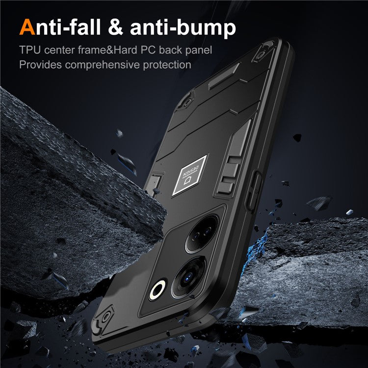 For TECNO Camon 20 Pro 4G Case PC+TPU Drop-Proof Protective Phone Cover - Black