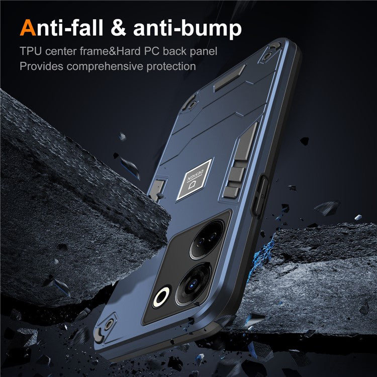 For TECNO Camon 20 Pro 4G Case PC+TPU Drop-Proof Protective Phone Cover - Navy Blue