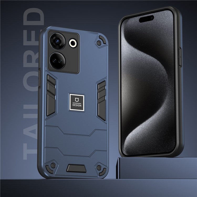 For TECNO Camon 20 Pro 4G Case PC+TPU Drop-Proof Protective Phone Cover - Navy Blue