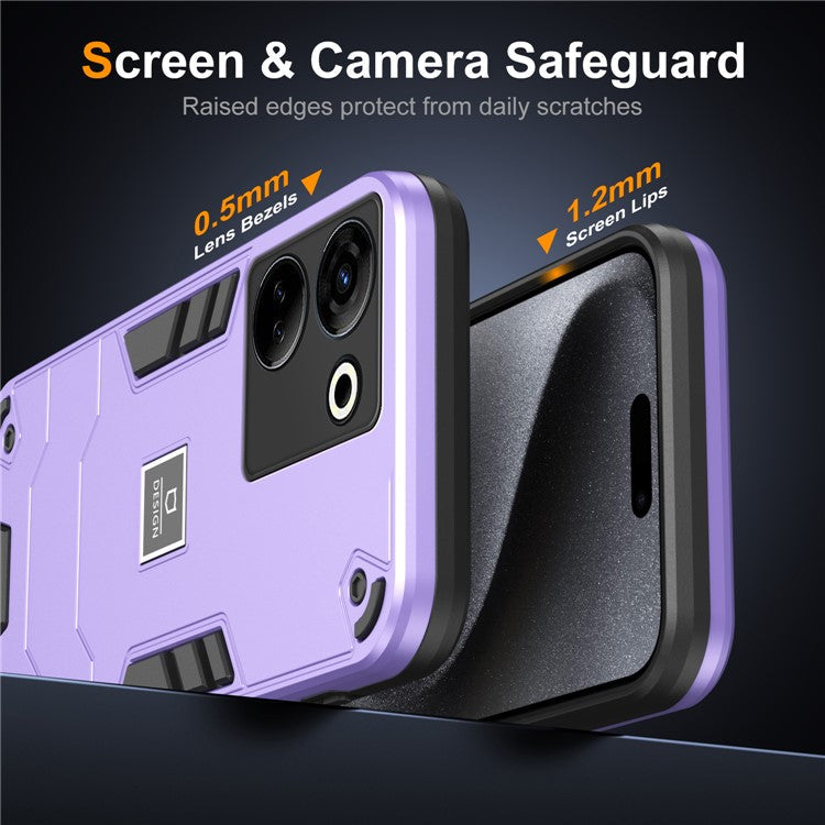 For TECNO Camon 20 Pro 4G Case PC+TPU Drop-Proof Protective Phone Cover - Purple