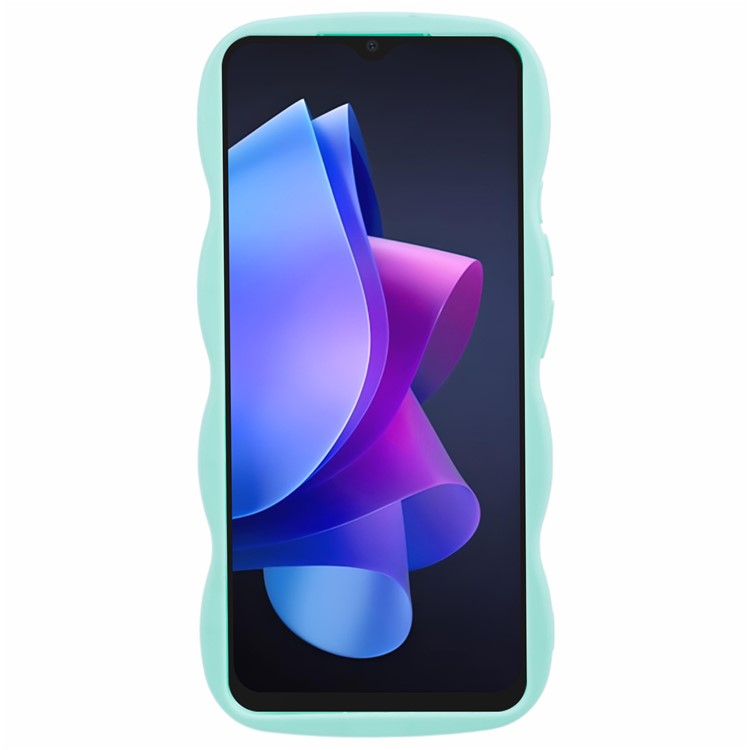 XL Series For TECNO Spark Go 2023 4G SMART7 Cover Solid Color Wavy Edge TPU Phone Case (Large Hole) - Light Green