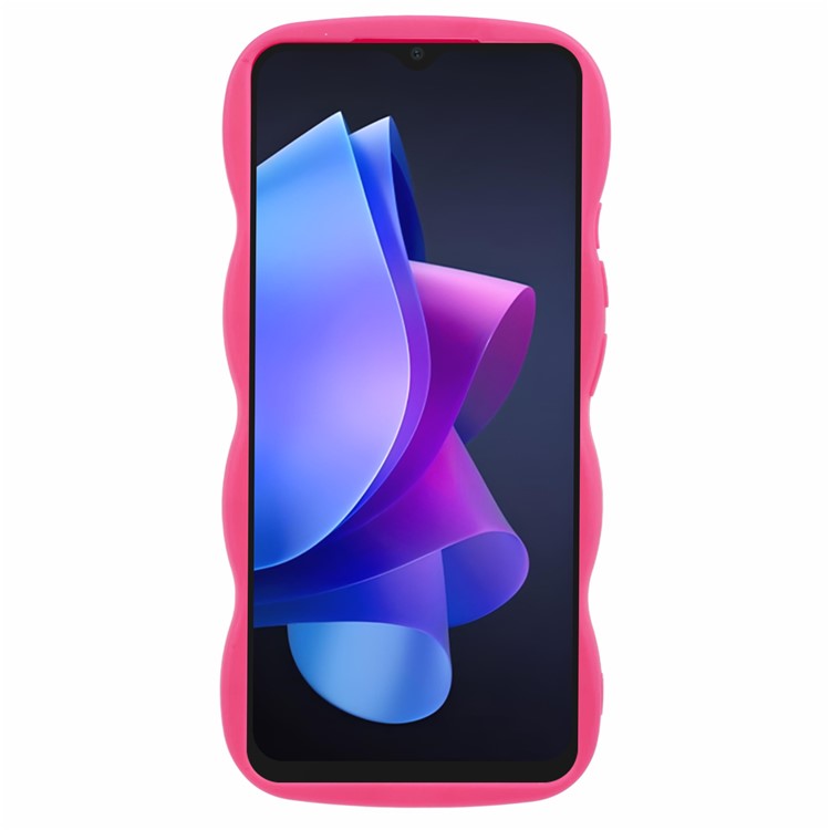 XL Series For TECNO Spark Go 2023 4G SMART7 Cover Solid Color Wavy Edge TPU Phone Case (Large Hole) - Rose