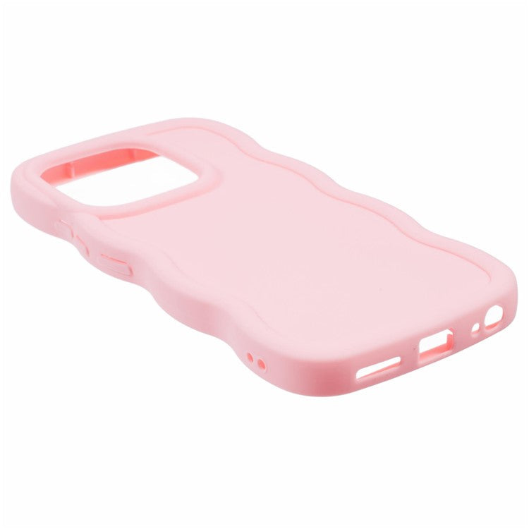 XL Series For TECNO Spark Go 2023 4G SMART7 Cover Solid Color Wavy Edge TPU Phone Case (Large Hole) - Pink