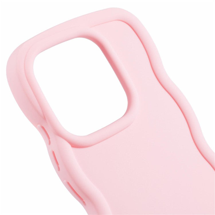 XL Series For TECNO Spark Go 2023 4G SMART7 Cover Solid Color Wavy Edge TPU Phone Case (Large Hole) - Pink
