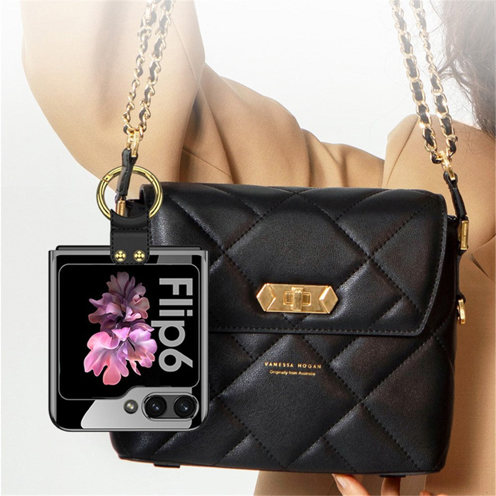 GKK For Samsung Galaxy Z Flip7 FE 5G / Z Flip6 5G Kickstand Case Electroplating PC Phone Shell with Screen Film - Midnight Green