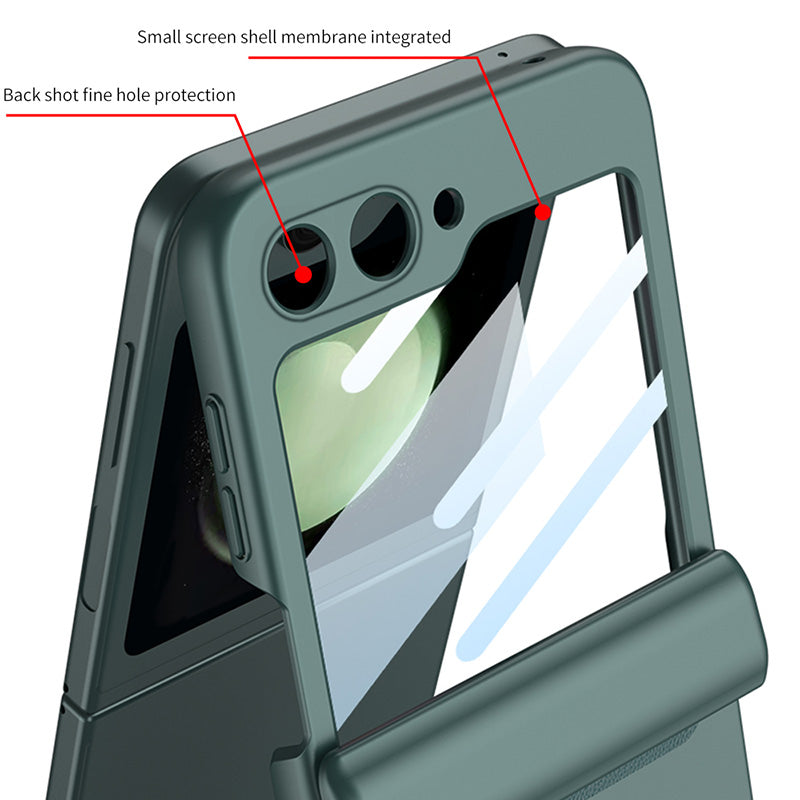 GKK For Samsung Galaxy Z Flip6 5G Case Magnetic Hinge PC Phone Cover with Small Screen Film - Orange