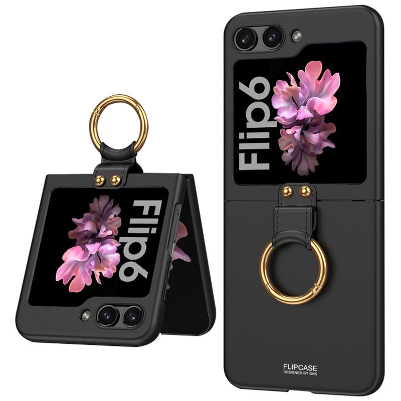 GKK For Samsung Galaxy Z Flip6 5G Case Kickstand Ultra Thin Hard PC Folding Phone Cover - Black